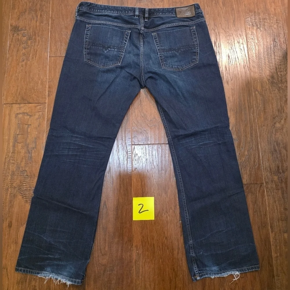 Diesel Mens Zatiny Regular Fit Bootcut Stretch Jeans Size 40 X 30 Dark Wash